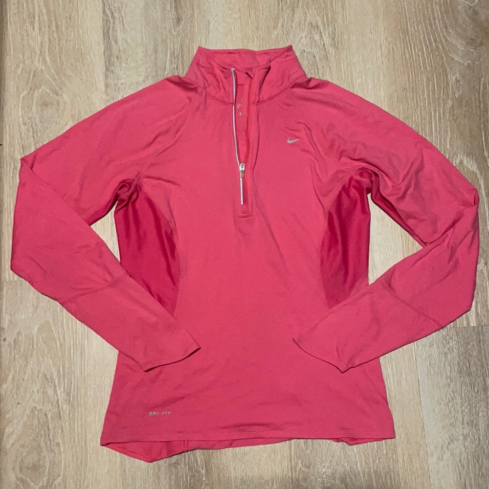 Hot Pink Long Sleeve 1/4 Zip Dryfit Top
